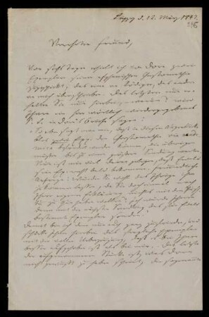 Brief von Heinrich Leberecht Fleischer an Heinrich Ewald. Leipzig, 12.3.1847