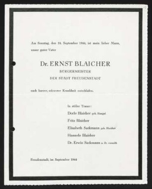 Brief von Dorle Blaicher an Gerhart Hauptmann