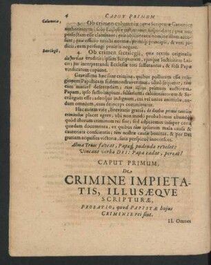 Caput Primum. De Crimine Impietatis, Illusaeque Scripturae ...