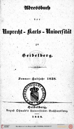 Sommersemester 1838