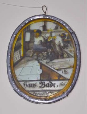 Zunftschild des Glasers Hans Bade
