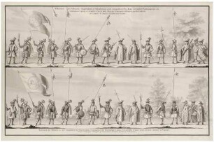 Wettkämpfer zu Fuß beim Aufzug zum Ross- und Fußturnier 1719 auf dem Dresdener Altmarkt