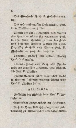 8-10, Heilkunde