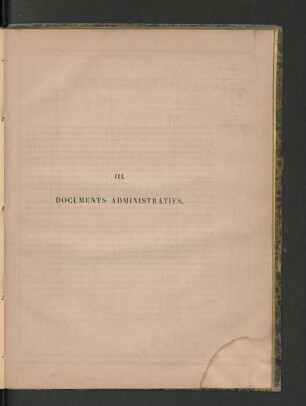 III. Documents administratifs