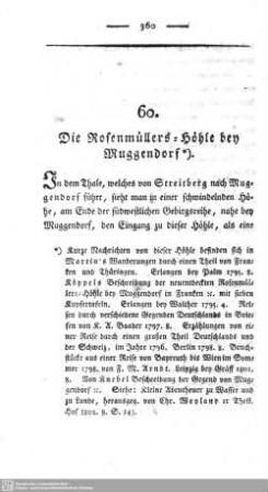 60. Die Rosenmüllers-Höhle bey Muggendorf