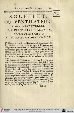 Recueil des Machines Année 1748