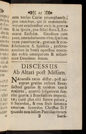 25-46, Discessus ab altari post missam