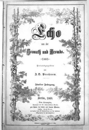 Echo aus der Heimath und Fremde, 5. 1868