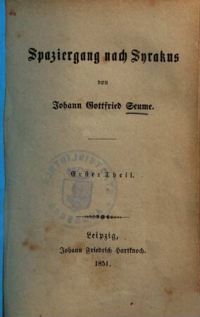 Spaziergang nach Syrakus, 1