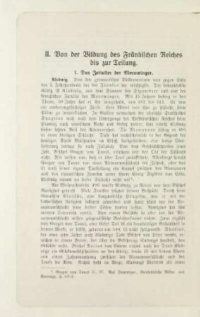 II. Von der Bildung des Fränkischen Reiches bis zur Teilung