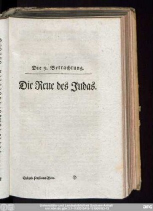 Die 9. Betrachtung. Die Reue des Judas.