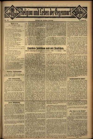 Zweite Ausgabe vom Sonntag, den 12. Februar 1933.