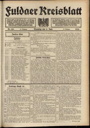 Zweite Ausgabe vom Samstag, den 08. Juni 1912.