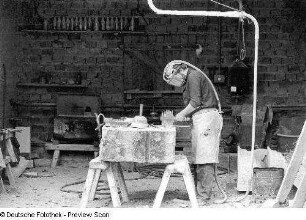 Opernhaus. Arbeitsplatz der Steinmetzen