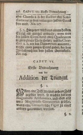 Caput VI. Erste Betrachtung - Dritte Betrachtung.