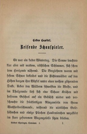 Erstes Capitel. Reisende Schauspieler