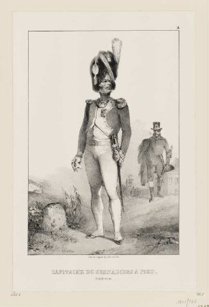 Capitaine de grenadiers a pied, grande tenue, Blatt 14 der Folge "Kaiser und die kaiserliche Garde"