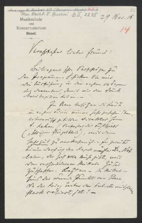 Brief an Ferruccio Busoni : 29.11.1916