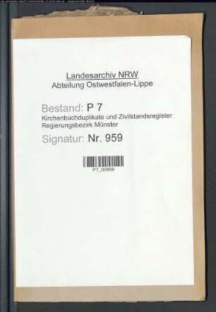 Zivilstandsregister der Munizipalität Greven (A 1814). (Gemeinde: Greven, Kreis Borken)