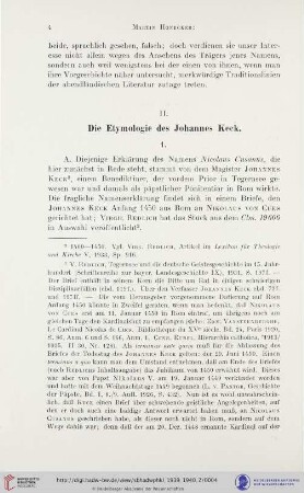 II. Die Etymologie des Johannes Keck