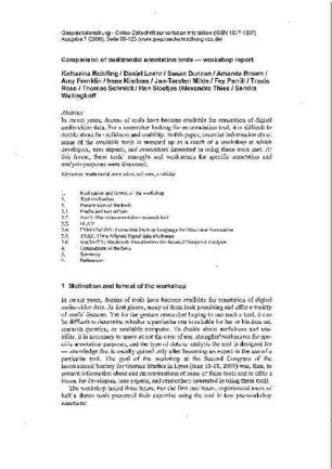 Comparison of multimodal annotation tools