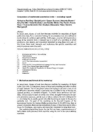 Comparison of multimodal annotation tools