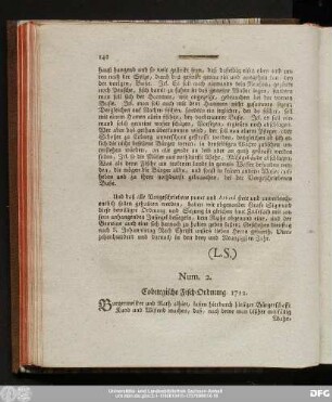 Num. 2. Coburgische Fisch-Ordnung. 1712.