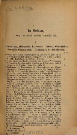 Bücher-Verzeichniss, 294. 1887