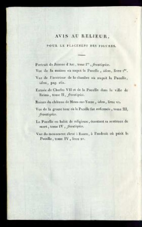 Avis Au Relieur, Pour Le Placement Des Figures.