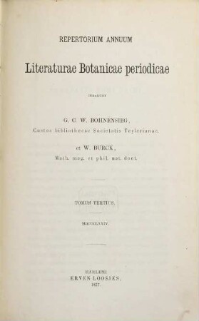 Repertorium annuum literaturae botanicae periodicae. 3. 1874 (1877)