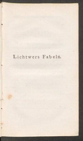 Lichtwers Fabeln