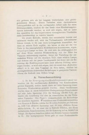 A. Versuchsanordnung.