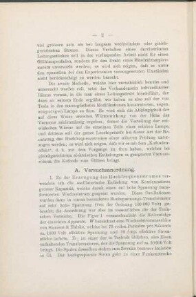 A. Versuchsanordnung.
