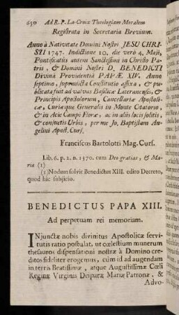 650-655, Benedictus Papa XIII