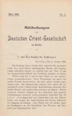 1. Aus drei Briefen Dr. Koldewey's