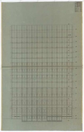 Hochschulbibliothek, Karlsruhe Neubau: Ost-Ansicht, 1:50