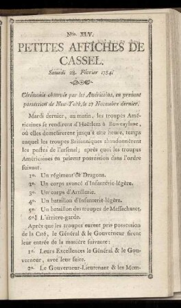 No XLV (Samedi 28 Février 1784)