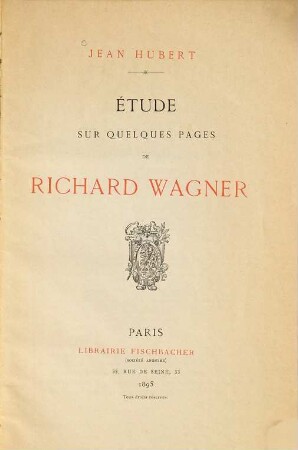 Étude sur quelques pages de Richard Wagner