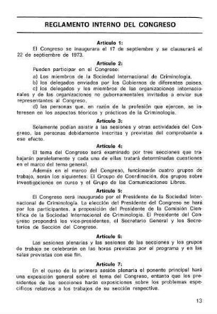 13-14, Reglamento interno del congreso