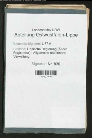 Führung der Hypothekenbücher in der Stadt Barntrup