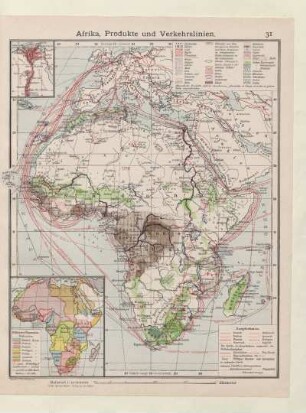 Afrika, Produkte und Verkehrslinien