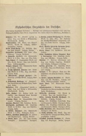 Alphabetisches Verzeichnis der Verfasser