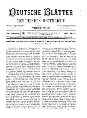 Gedanken über Behandlung und Auswahl der Kirchenlieder in der Volksschule : (Schluss)