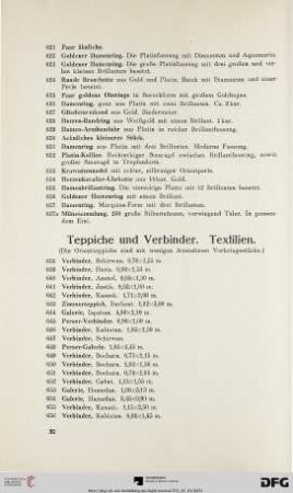 Teppiche und Verbinder – Textilien (Nr. 638-742)
