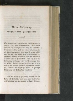 Vierte Abtheilung. Sechszehntes Jahrhundert