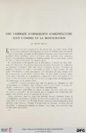 8: Une fabrique d'ornements d'architecture sous l'Empire et la Restauration