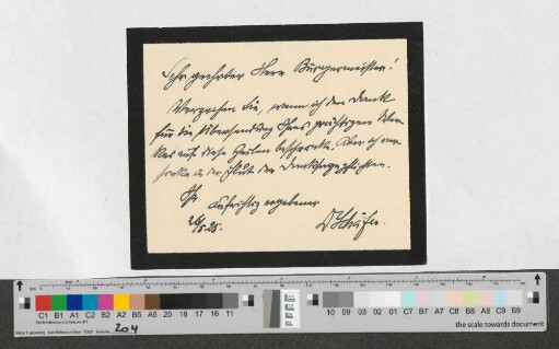 Briefkarte an Werner von Melle