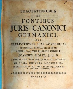Tractatiuncula de fontibus iuris canonici Germanici