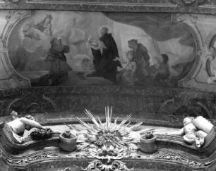 Gewölbebild mit der Darstellung: Heiliger Johannes von Kasalan opfert sein Kind Jesus Christus