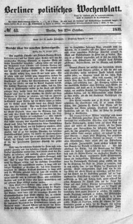 No 43, 27. October 1838